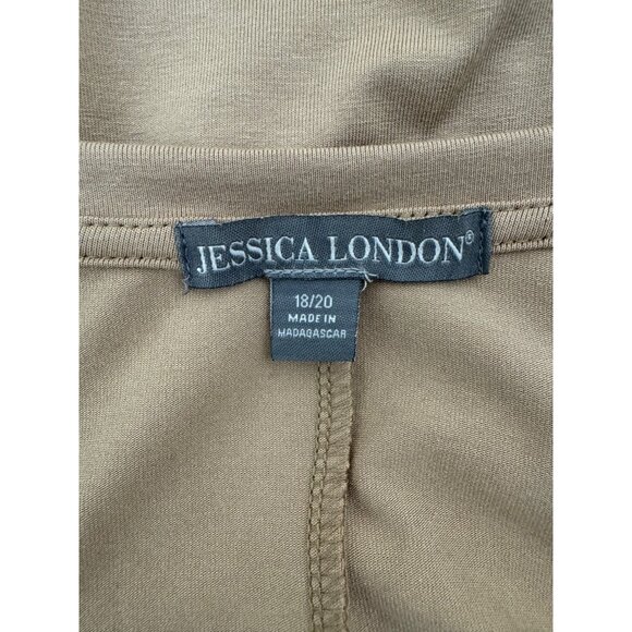 Size 18/20 2X BEIGE KNIT DOUBLE LAYERED DRESS Fall Winter Wedding PLUS SIZE - Picture 6 of 9